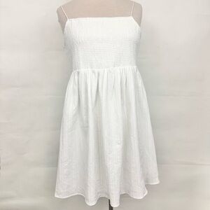 American Eagle Open Back White Smocked Sundress Spaghetti Straps XL